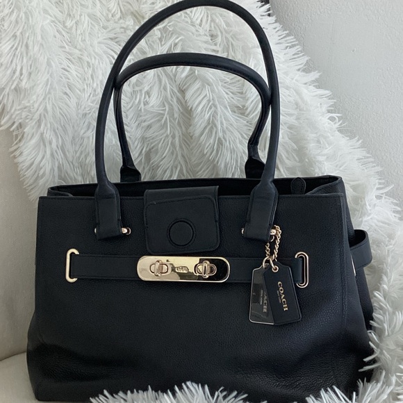 Coach Black Leather Satchel - Picture 1 of 3